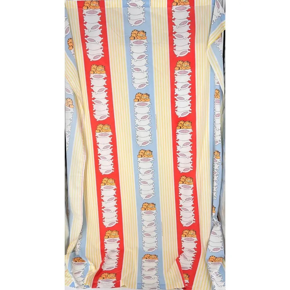 Vintage 80s Garfield Twin Sheet Set 1980s Cat Cartoon Kidcore